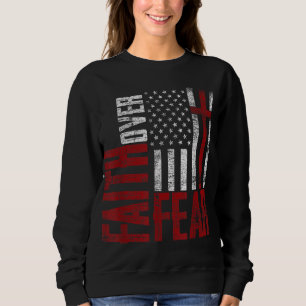 Sudadera Devotos patrióticos cruces de bandera de Estados U