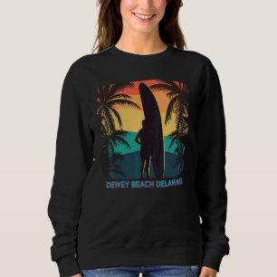 Sudadera Dewey Beach Delaware De Palm Tree Surfboard