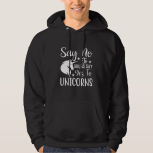Sudadera Di No A Las Drogas Di Sí A Los Unicornios Cinta Ro