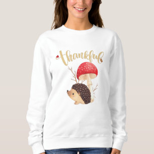 Sudadera Día de Acción de Gracias Cute Kawaii Erizo  Otoño 