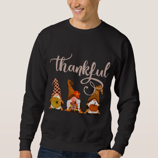 Sudadera Día de Acción de Gracias - Gnomes agradecidos (Anverso)
