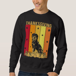 Sudadera Día de Acción de Gracias Retro Rottweiler Perro Fa
