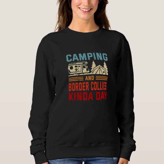 Sudadera Día de camping y border collies Campo de ovejas (Anverso)