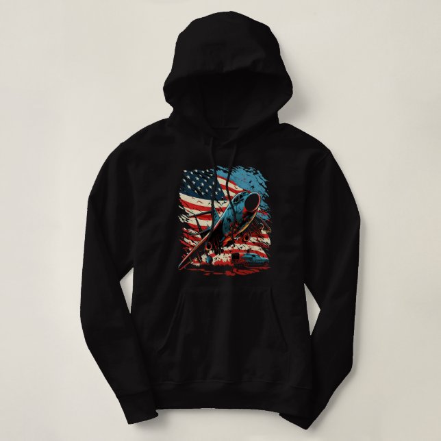 Sudadera Día de Conmemoración Flor de Adormidera Roja Águil (Diseño del anverso)