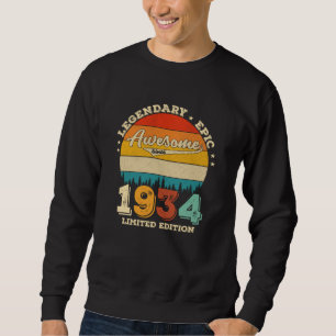 Sudadera Día de cumpleaños 1934: 91 años impresionante rega