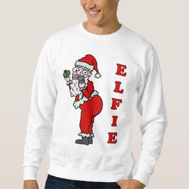 Sudadera Día de fiesta feo divertido de Santa Elfie del (Anverso)