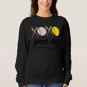 Sudadera Día de juego XOXO béisbol sóftbol vintage amor dep
