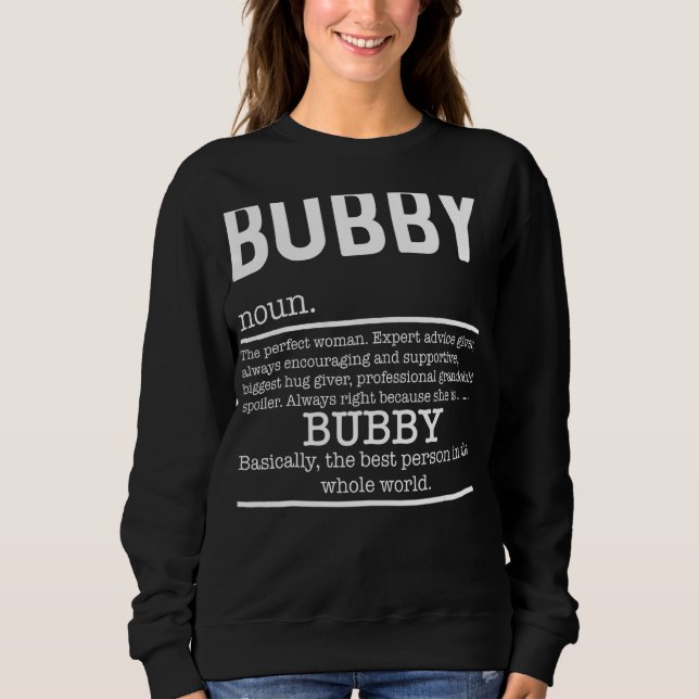 Sudadera Día de la Abuela Madre de la Definición de Bubby (Anverso)