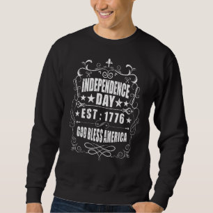 Sudadera Día de la Independencia 4 de julio de 1776 Dios be