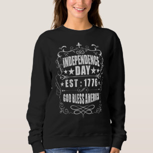 Sudadera Día de la Independencia 4 de julio de 1776 Dios be