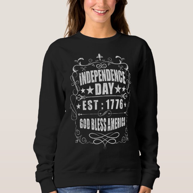 Sudadera Día de la Independencia 4 de julio de 1776 Dios be (Anverso)