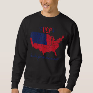Sudadera Día De La Independencia 4 De Julio Mapa Estadounid