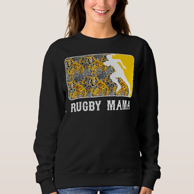 Sudadera Día de la Madre de Mamá Leopardo de Rugby (Anverso)