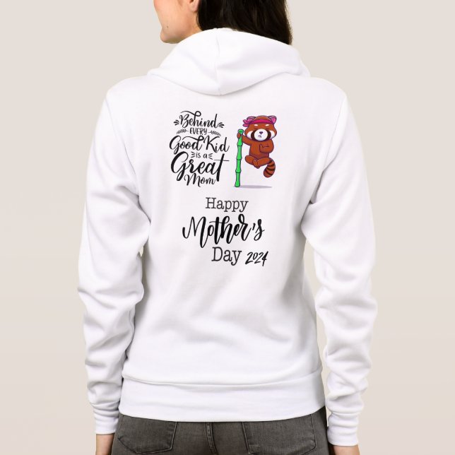 Sudadera Día de la madre de panda roja 2024. (Reverso)