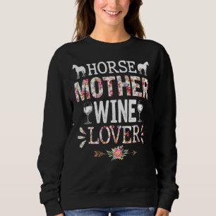 Sudadera Día de la Madre del Caballo Madre Vino Ecuestre R