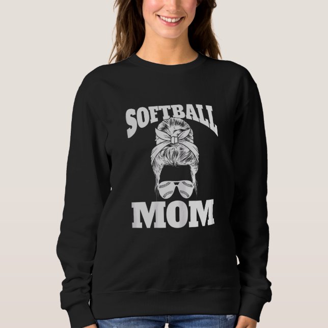 Sudadera Día de la Madre femenino Softball Mamá Softball Ma (Anverso)