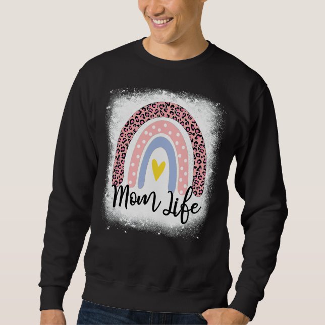 Sudadera Día de la Madre Mamá Vida Leopardo Arcoiris Mujere (Anverso)