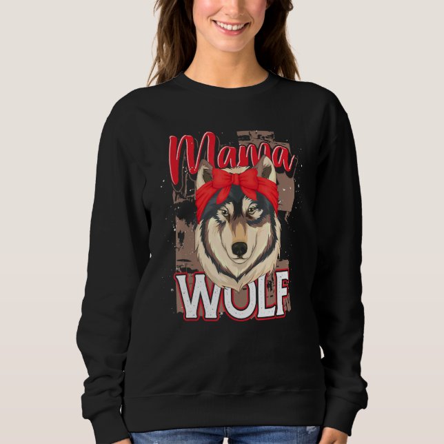 Sudadera Día de la Madre Predator Forest Animal Mama Wolf (Anverso)