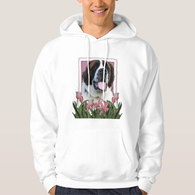 Sudadera Día de la Madre - tulipanes rosados - St Bernard - (Anverso)