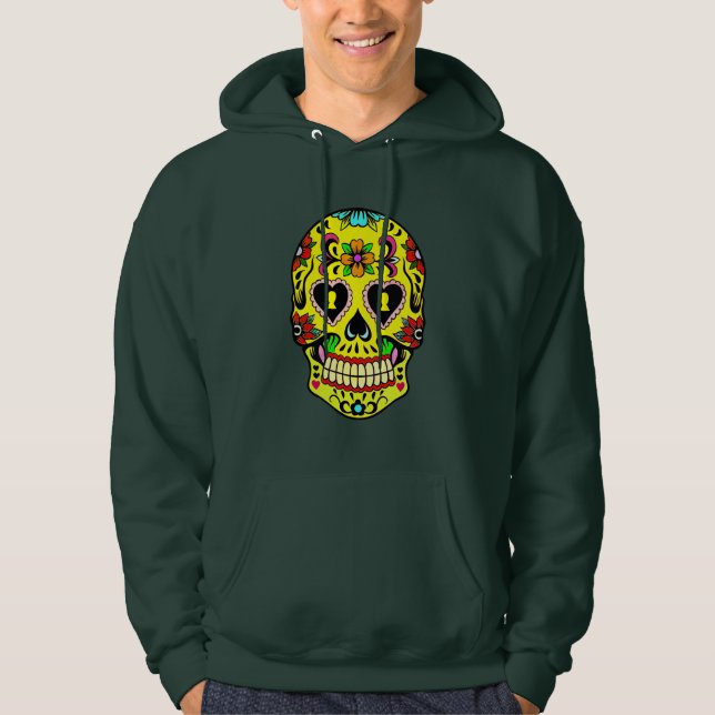 Sudadera Día de la muerte de la Hoodie de Azúcar Amarillo (Anverso)