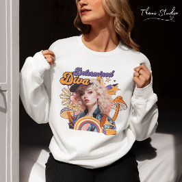 Sudadera Día de la Mujer de la Diva Vintage Retro 80 determ