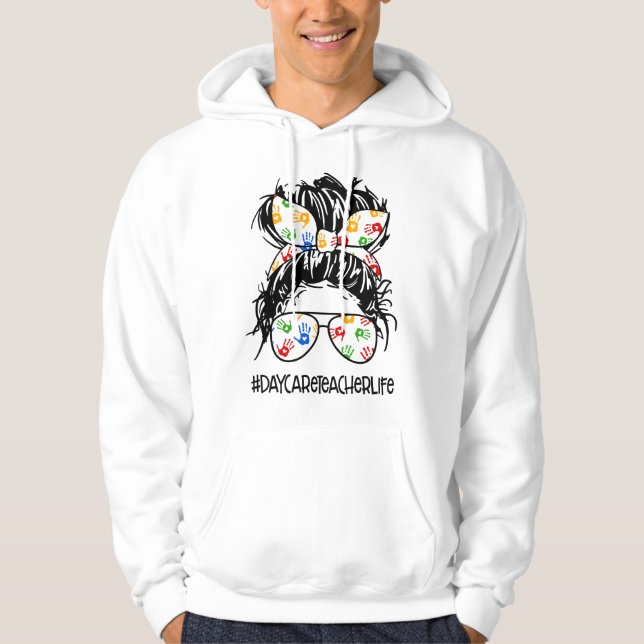 Sudadera Día de la Mujer Profesora de Guardería Vida Pelo D (Anverso)