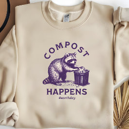Sudadera Día de la Tierra del Racoon Feral, sucede compost,