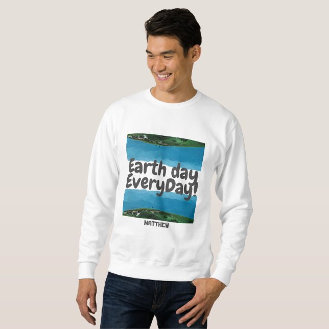 Sudadera día de la tierra, vamos verde, arte simple ciencia (Anverso completo)