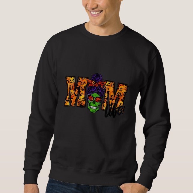 Sudadera Día de las Brujas 2022 Vida de Mamá Moño Desordena (Anverso)