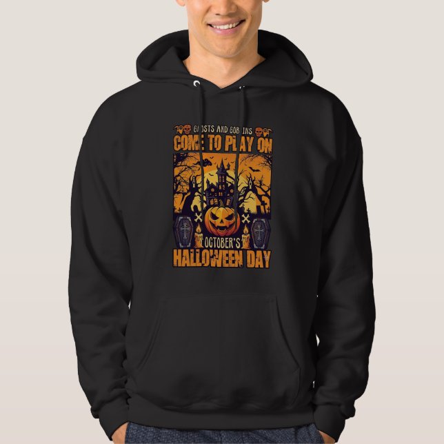Sudadera Día de las Brujas Duendes Fantasmas Ven a Jugar Oc (Anverso)