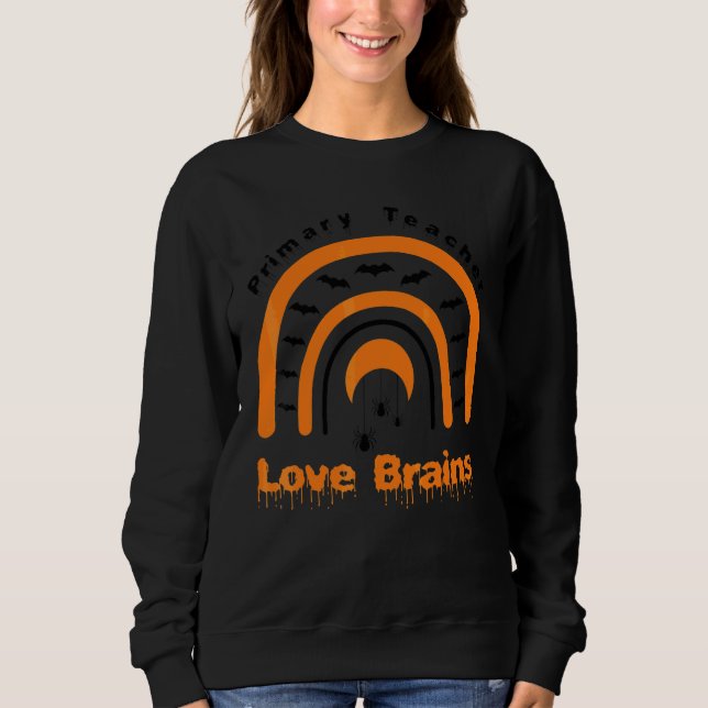 Sudadera Día de las Brujas Profesor Primaria Cerebros de Am (Anverso)
