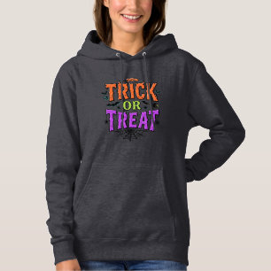 Sudadera Día de las Brujas Truco Divertido Telaraña Retro_1