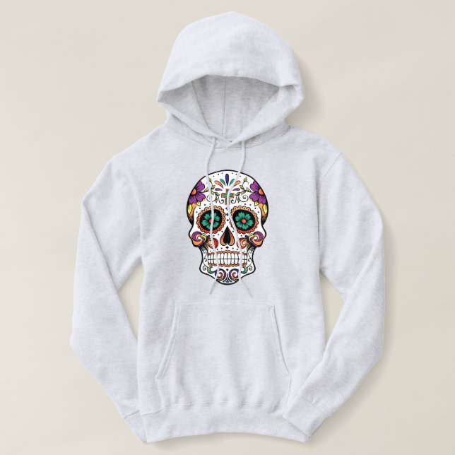 Sudadera Día de las mujeres con cráneo de azúcar muerto (Diseño del anverso)