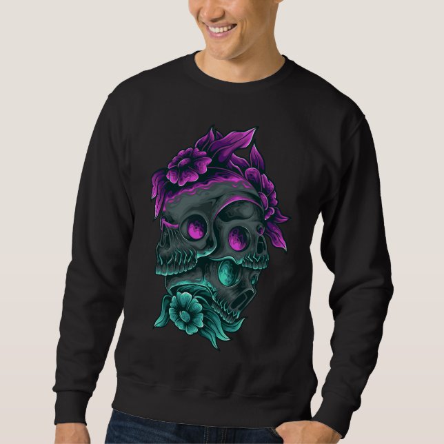 Sudadera Día de los Adorables de los Muertos 3 calaveras mo (Anverso)