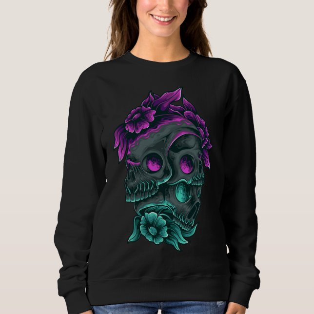 Sudadera Día de los Adorables de los Muertos 3 calaveras mo (Anverso)