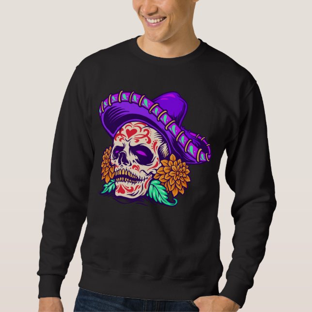 Sudadera Día de los Adorables del Calavero Muerto con Gorra (Anverso)