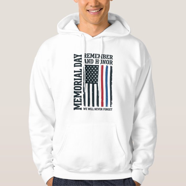 Sudadera Día de los Caídos Tributo Recordar y Honrar Vector (Anverso)
