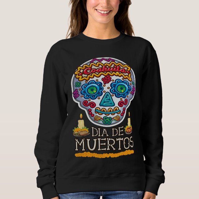Sudadera Dia de los muertos calavera de azucar Coahuila (Anverso)