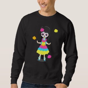 Sudadera Día De Los Muertos Calavera De Azúcar Para Niñas