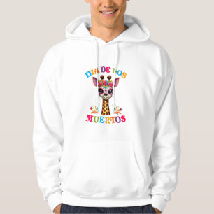 Sudadera Dia De Los Muertos Floral Skull Giraffe Zo Mexican