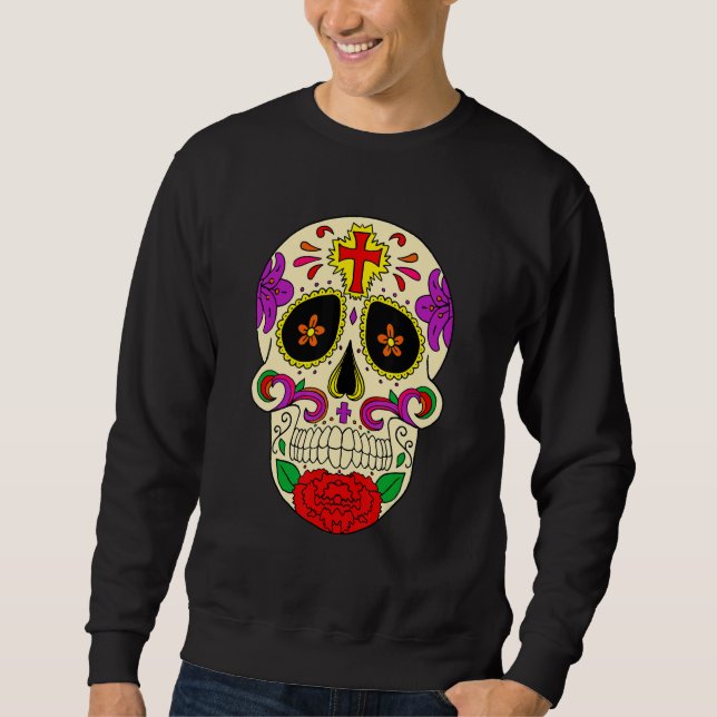 Sudadera Dia De Los Muertos Flower Flower Mask Skull (Anverso)