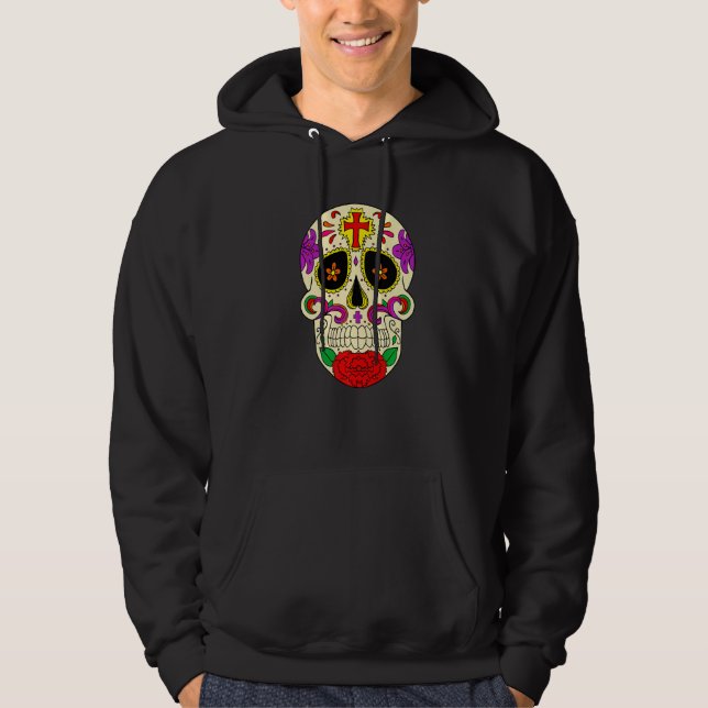 Sudadera Dia De Los Muertos Flower Flower Mask Skull Premiu (Anverso)