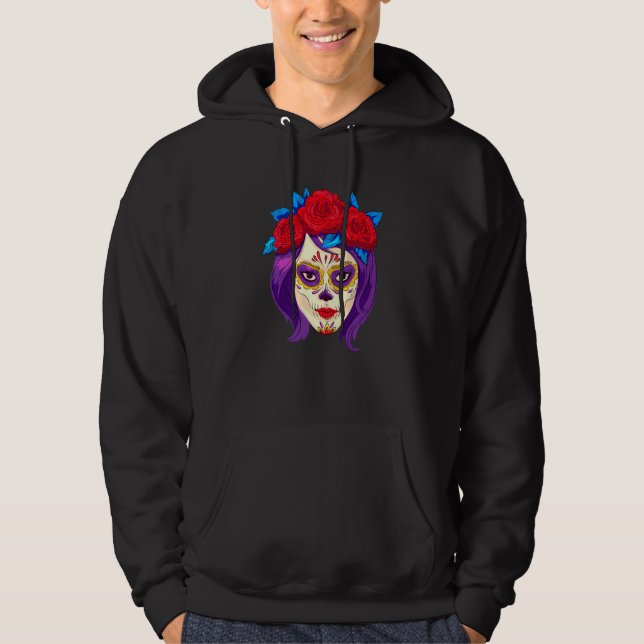 Sudadera Dia De Los Muertos Mexico Women's Mask La Catrina  (Anverso)