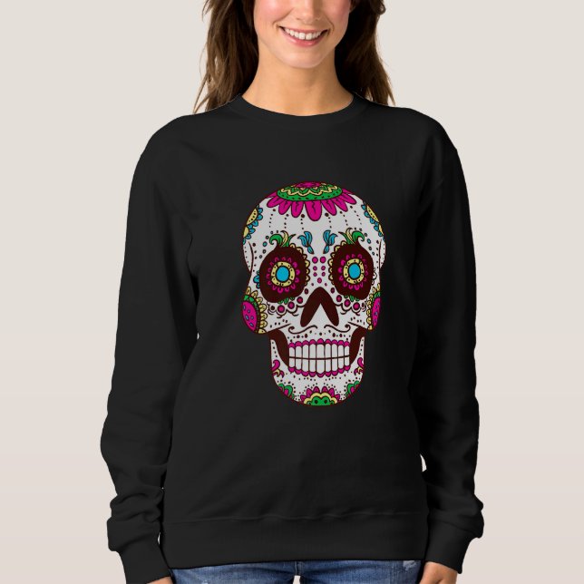 Sudadera Dia De Los Muertos Pink Elements Skull Mask Premiu (Anverso)