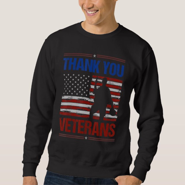 Sudadera Día de los Veteranos Gracias Veteranos Por Mujeres (Anverso)