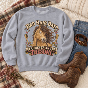 Sudadera Día de Mal Pelo Divertido Dun Americano Bashkir Ri