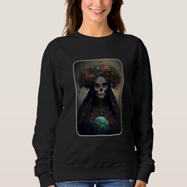 Sudadera Dia De Muertos Mother Earth Dead Women Floral Suga (Anverso)
