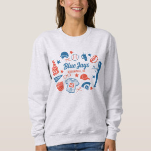 Sudadera Día de partido de Mama de béisbol personalizado Pr
