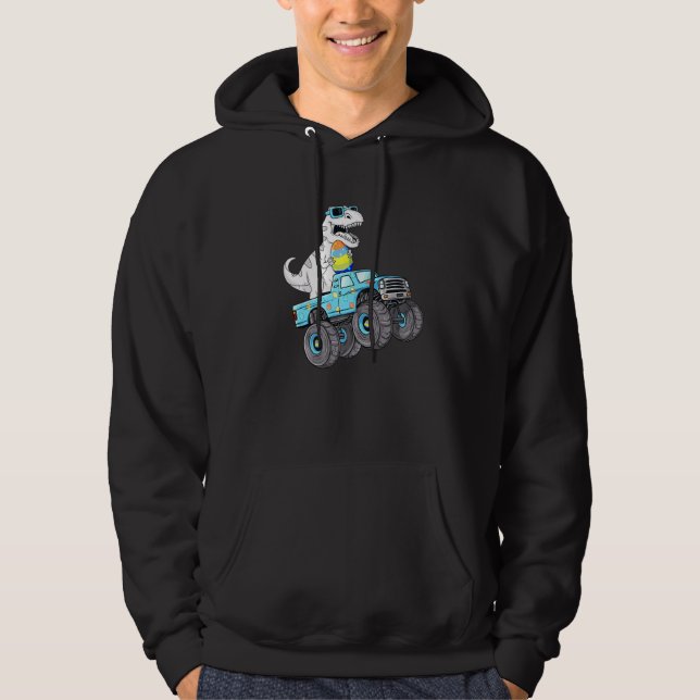 Sudadera Día De Pascua Para Rex Dino Monstruando Camiones (Anverso)