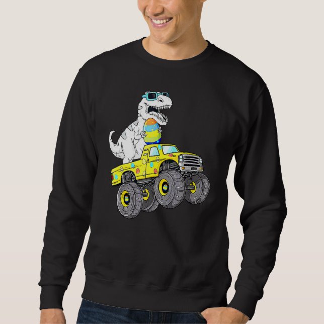 Sudadera Día De Pascua Para Rex Dino Monstruando Camiones (Anverso)